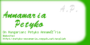 annamaria petyko business card